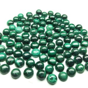 Aaa Malachite Round Cabochon: Natural Gemstone (8x8 To 20x20 Mm)