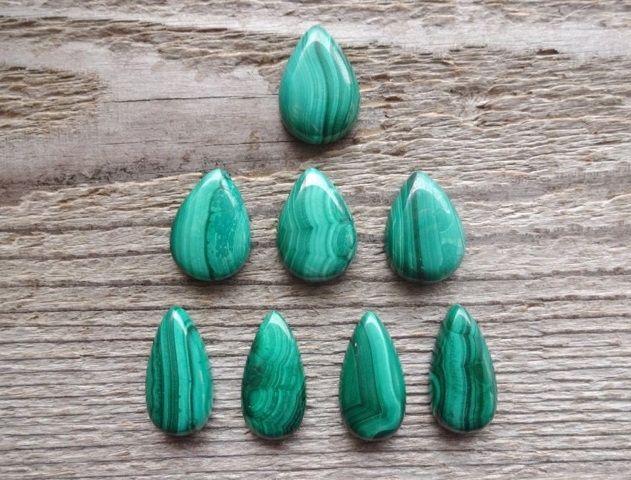 Malachite Cabochon For Ring, Green Gemstones Ring Size