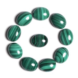 g1832 10 pcs 10mm Genuine Malachite gemstone oval cab cabochon
