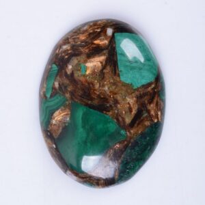 G2500.3  40mm Copper malachite oval flatback cab cabochon