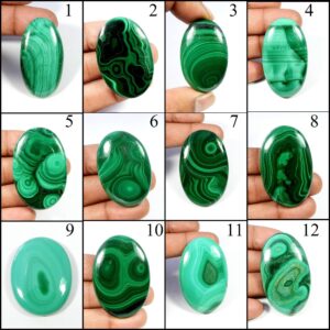 Green Malachite Gemstone. Elegant~ Natural Green Malachite. Malachite Cabochon. Oval Shape Polished Malachite For Jewelry Loose.
