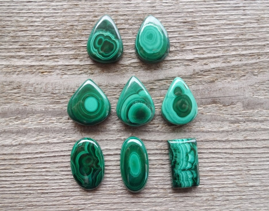 Malachite Cabochon, Green Gemstone, Jewelry Making Cabochons, Natural Beautiful Stone