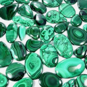 Green Malachite Cabochon. Natural Malachite Gemstone. Designer Malachite Wholesale Lot Bulk. Mix Shape Malachite Handmade Up To 5000 Cts.