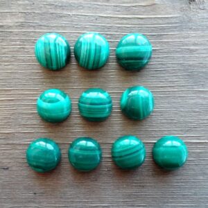 Green Malachite Round Cabochon 12x5mm, Green Malachite Gemstone Cabochon For Ring, 100% Natural Beautiful Stone For Jewelry Making