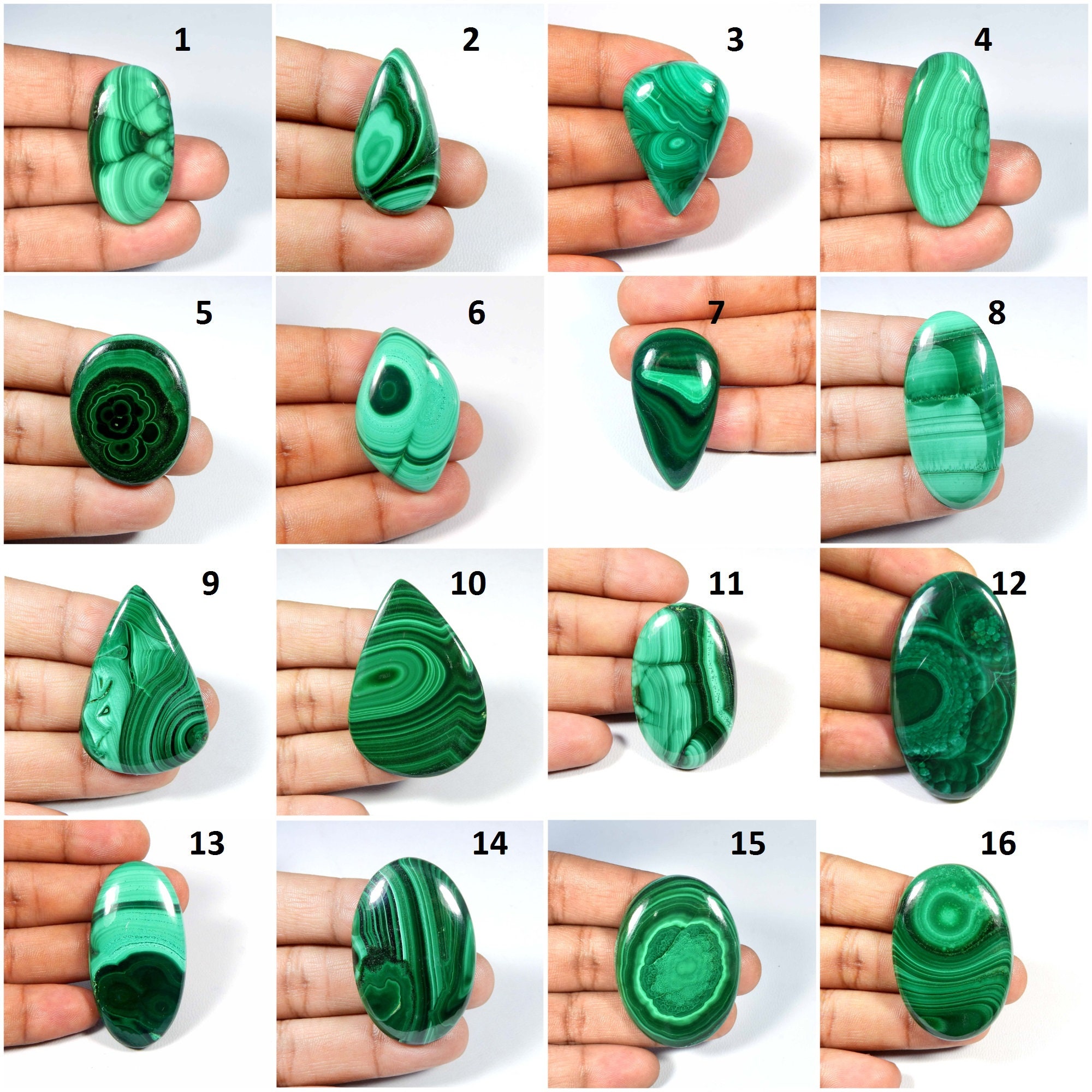 Natural Malachite Gemstone. Amazing~ Malachite. Green Malachite Cabochon. Mix Shape Malachite Handmade Loose For Jewelry. Variation