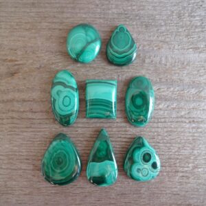 Malachite Cabochon, Natural Malachite Gemstone, Genuine Cabochons, Green Gemstone Cabochon For Jewelry Making