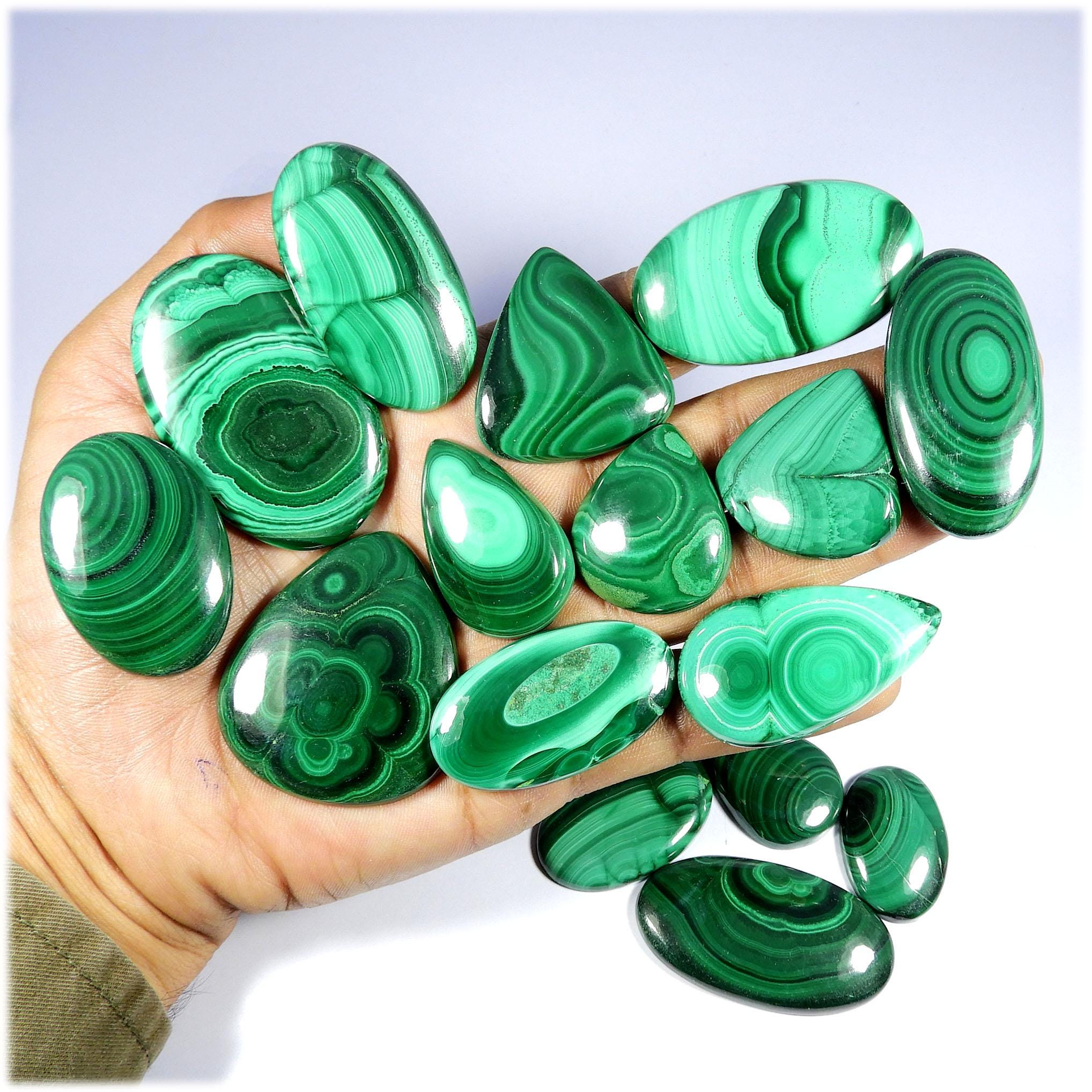 Natural Malachite Gemstone. Textured Green Malachite Cabochon Polished Stone For Jewelry Use Natural Malachite Gemstone. Textured Green Malachite Cabochon Polished Stone For Jewelry Use