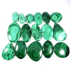 Natural Green Malachite Gemstone. Amazing~ Malachite Cabochon. Polished Green Malachite. Mix Shape Malachite Loose For Jewelry.
