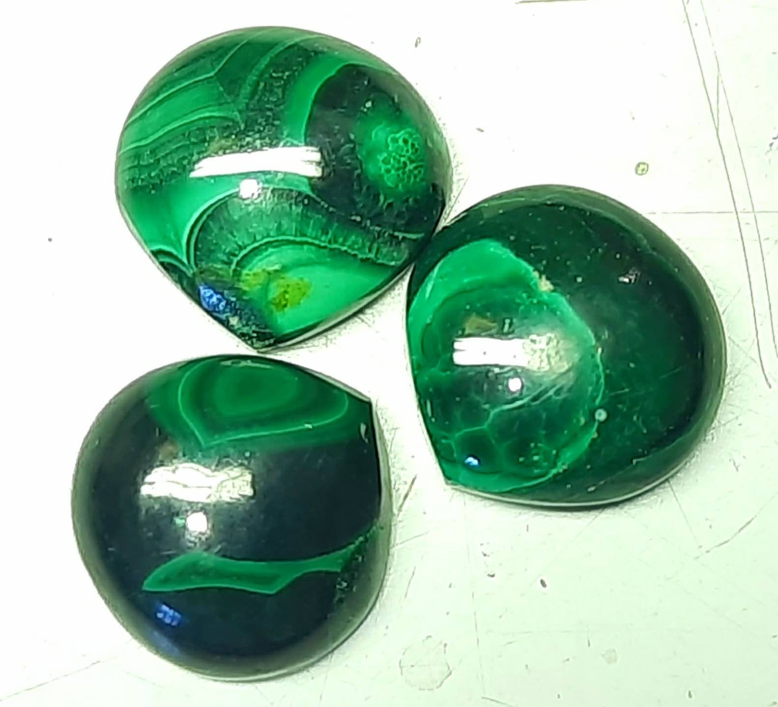 Natural Malachite Heart Cabochon: Jewelry Making Stone