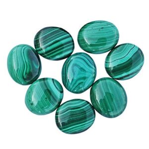 AAA+ Quality Natural Malachite Oval Shape Cabochon Flat Back Calibrated Wholesale Gemstones for Jewelry Making, All Sizes Available