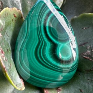 Polished Malachite Cabochon: Transformation Stone