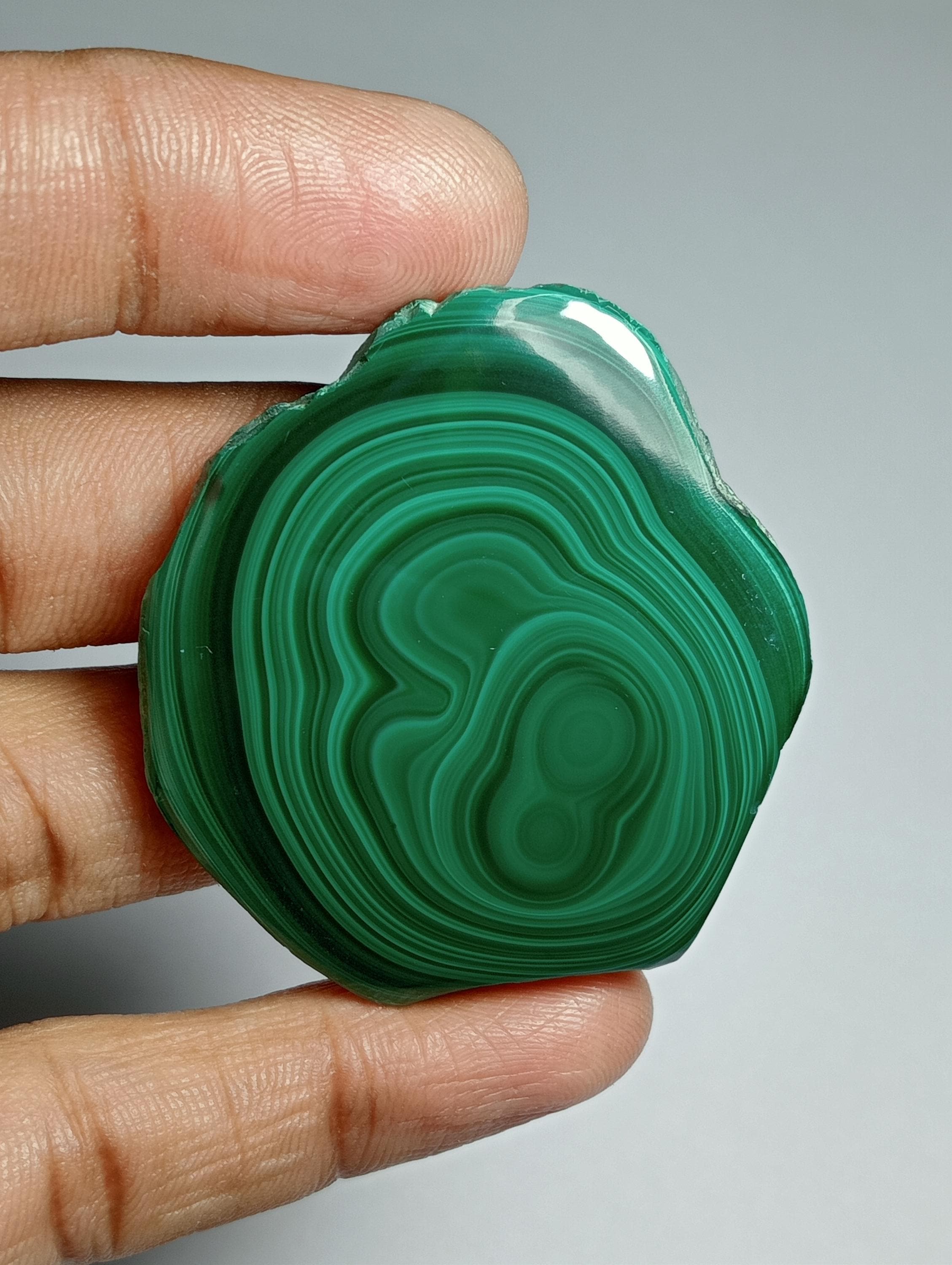 Malachite Slice Cabochon: 203cts Loose Gemstone Malachite Slice Cabochon: 203cts Loose Gemstone