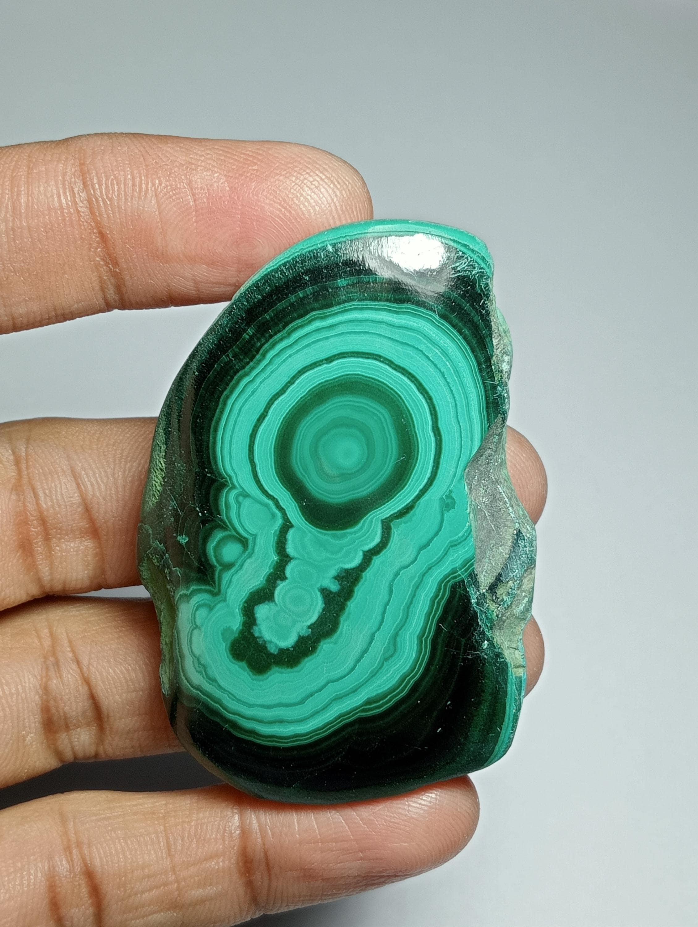Malachite Slice Cabochon: 302 Cts. Loose Gemstone