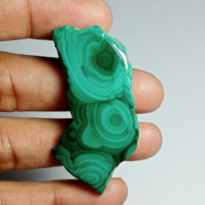 Malachite Slice Cabochon: 84 Cts Semi Precious Gemstone