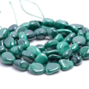 7-8mm Malachite Gemstone Pebble Nugget Granule Loose Beads 7.5 Inch Half Strand (80001948 H-a32)