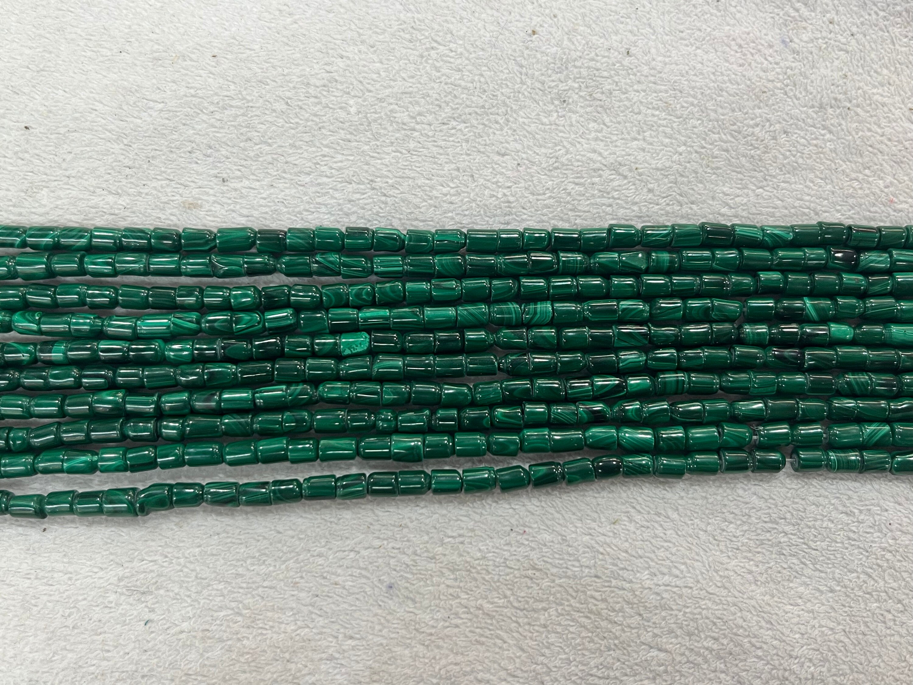 Genuine Malachite 4x5mm Column Nuggets Green Gemstone Tube Loose Beads 15 Inch Jewelry Supply Bracelet Necklace Material Support Wholesale