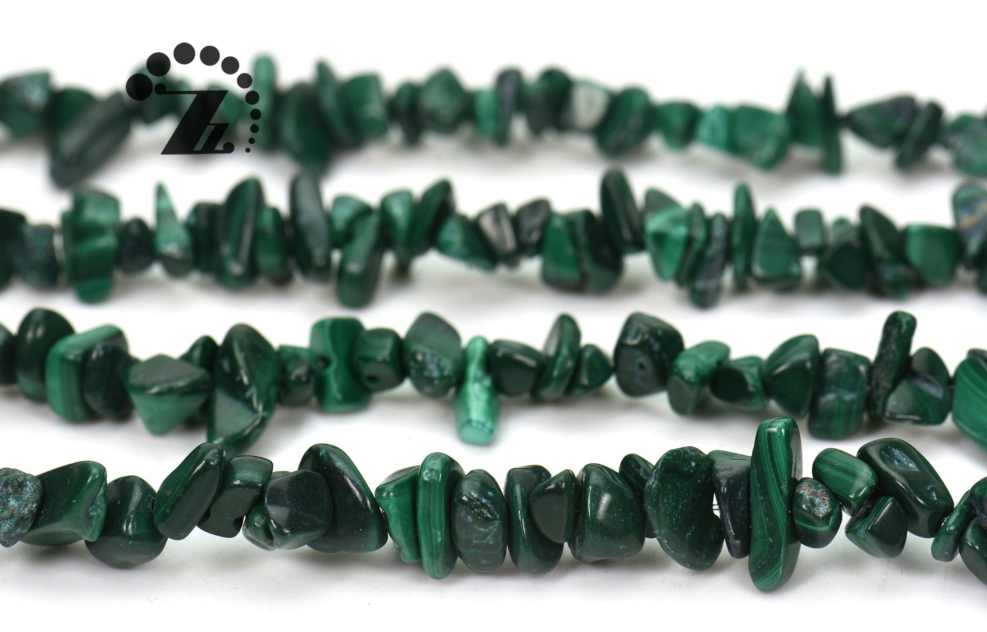Natural Malachite Chips Beads,5-10mm,30"full Strand Natural Malachite Chips Beads,5-10mm,30"full Strand