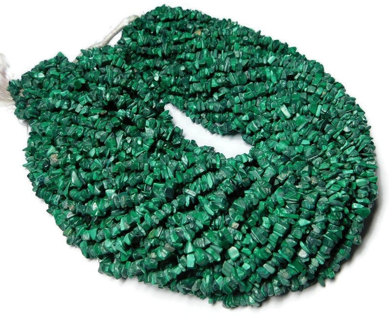 Natural Malachite Smooth Uncut Chips Beads ,34 " Strand,aaa Quality Malachite Smooth Handmade Raw Rough Nuggets, Malachite Uncut Chips Beads