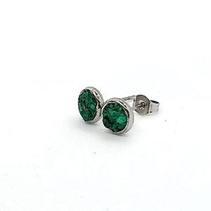 Malachite 6mm Stone Hypoallergenic Stainless Steel Stud Earrings