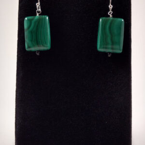 Malachite and Sterling Silver Earrings Handmade by Chris Hay