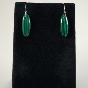 Malachite and Sterling Silver Earrings Handmade by Chris Hay
