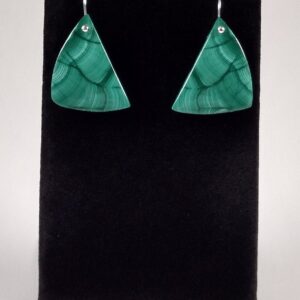 Malachite and Sterling Silver Earrings Handmade by Chris Hay