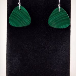 Malachite and Sterling Silver Earrings Handmade by Chris Hay Malachite and Sterling Silver Earrings Handmade by Chris Hay