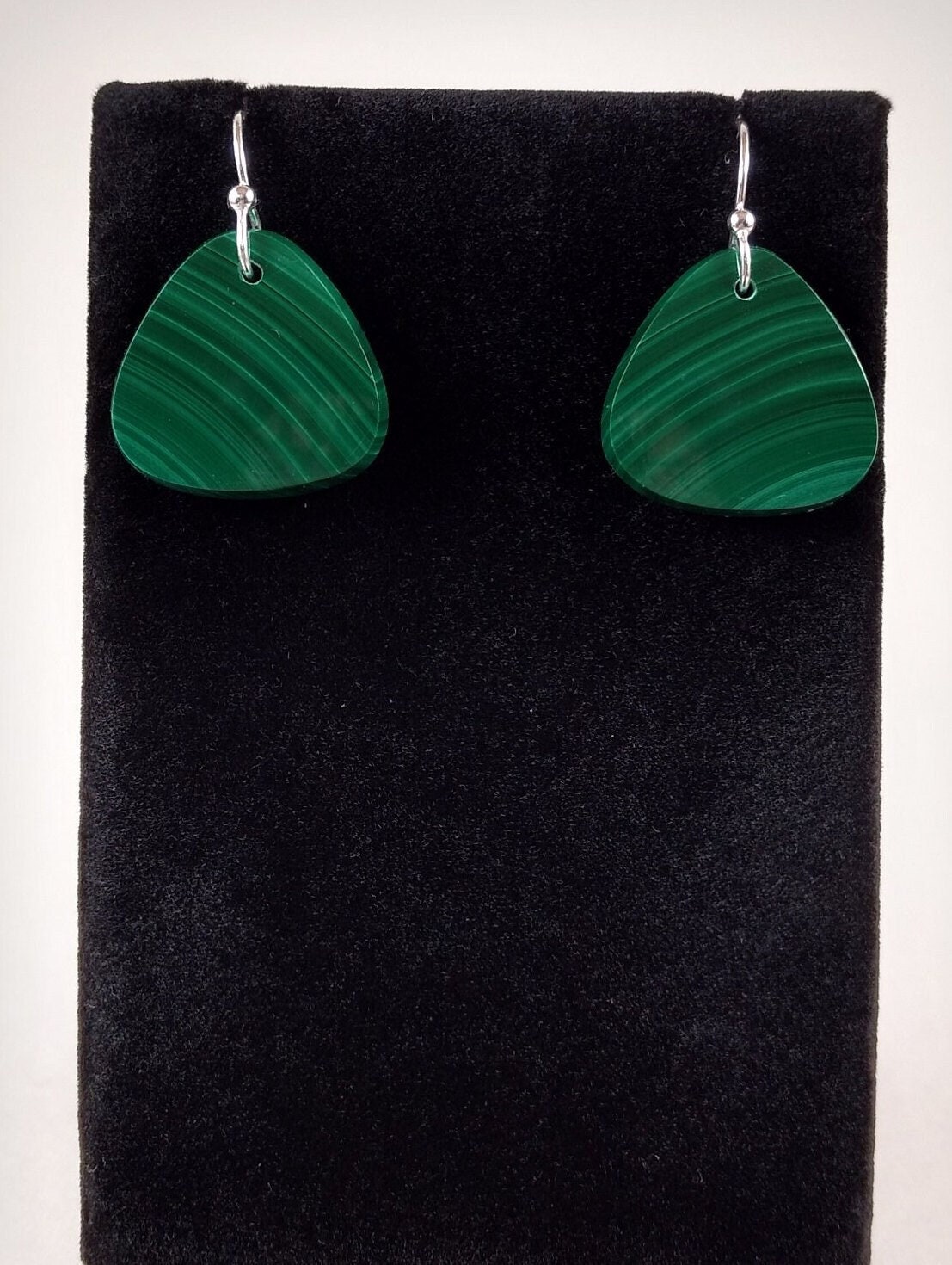 Malachite And Sterling Silver Earrings Handmade By Chris Hay Malachite And Sterling Silver Earrings Handmade By Chris Hay