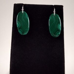 Malachite and Sterling Silver Earrings Handmade by Chris Hay