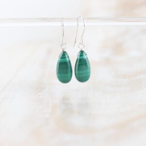 Malachite Earrings In 925 Sterling Silver, 14kt Yellow Or Rose Gold Filled, Natural Gemstone Jewellery