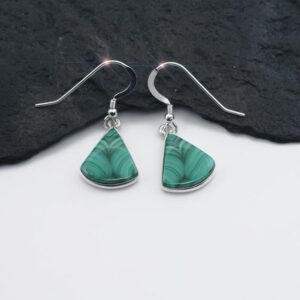 The Edge Of Green - Beautiful Genuine Malachite Sterling Silver Earrings