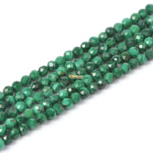 02710 3.7mm To 4.7mm Faceted Malachite Ball Sphere Loose Beads Diy Jewelry Making Strand 15.5-16"