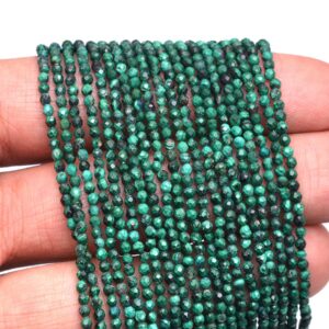 Aaa+ Malachite Gemstone 2mm-3mm Micro Faceted Beads | Natural Malachite Semi Precious Gemstone Loose Beads For Jewelry Making | 13" Strand Aaa+ Malachite Gemstone 2mm-3mm Micro Faceted Beads | Natural Malachite Semi Precious Gemstone Loose Beads For Jewelry Making | 13" Strand