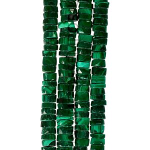Aaa+ Green Malachite Faceted Tyre Beads Natural Malachite Stone Beads Genuine Malachite Rondelle Beads 6-7 Mmmalachite Gemstone Faceted Bead