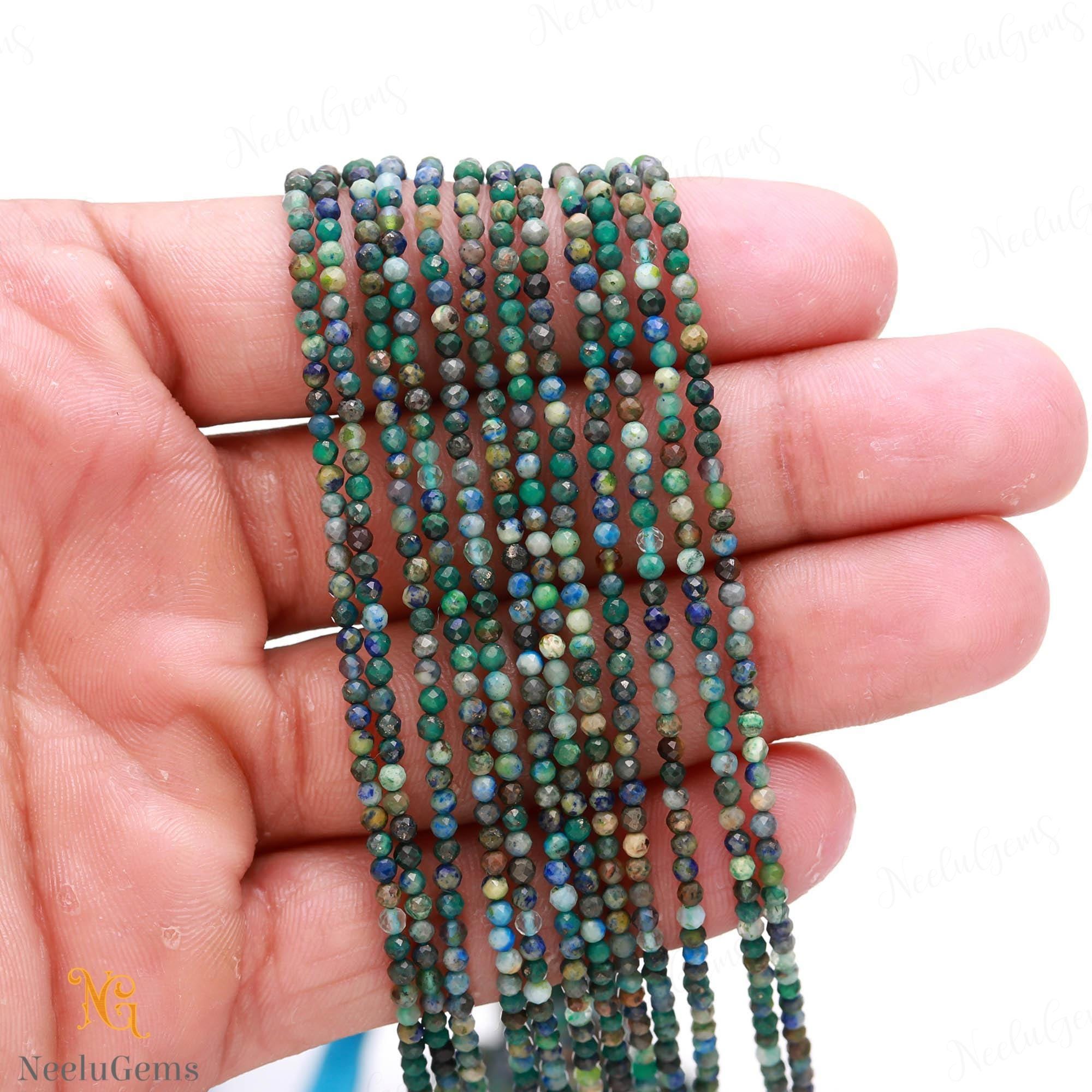 Aaa+ Natural Azulite Malachite Microcut Faceted Beads,2.2-2.3 Mm Malachite Tiny Rondelle Beads,13"gemstone Beads For Handmade Jewelry