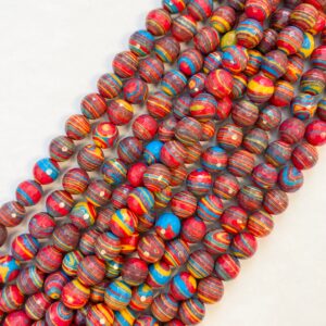 Dyed Malachite 12mm Faceted Round Gemstone Beads-- 15.5 inch strand