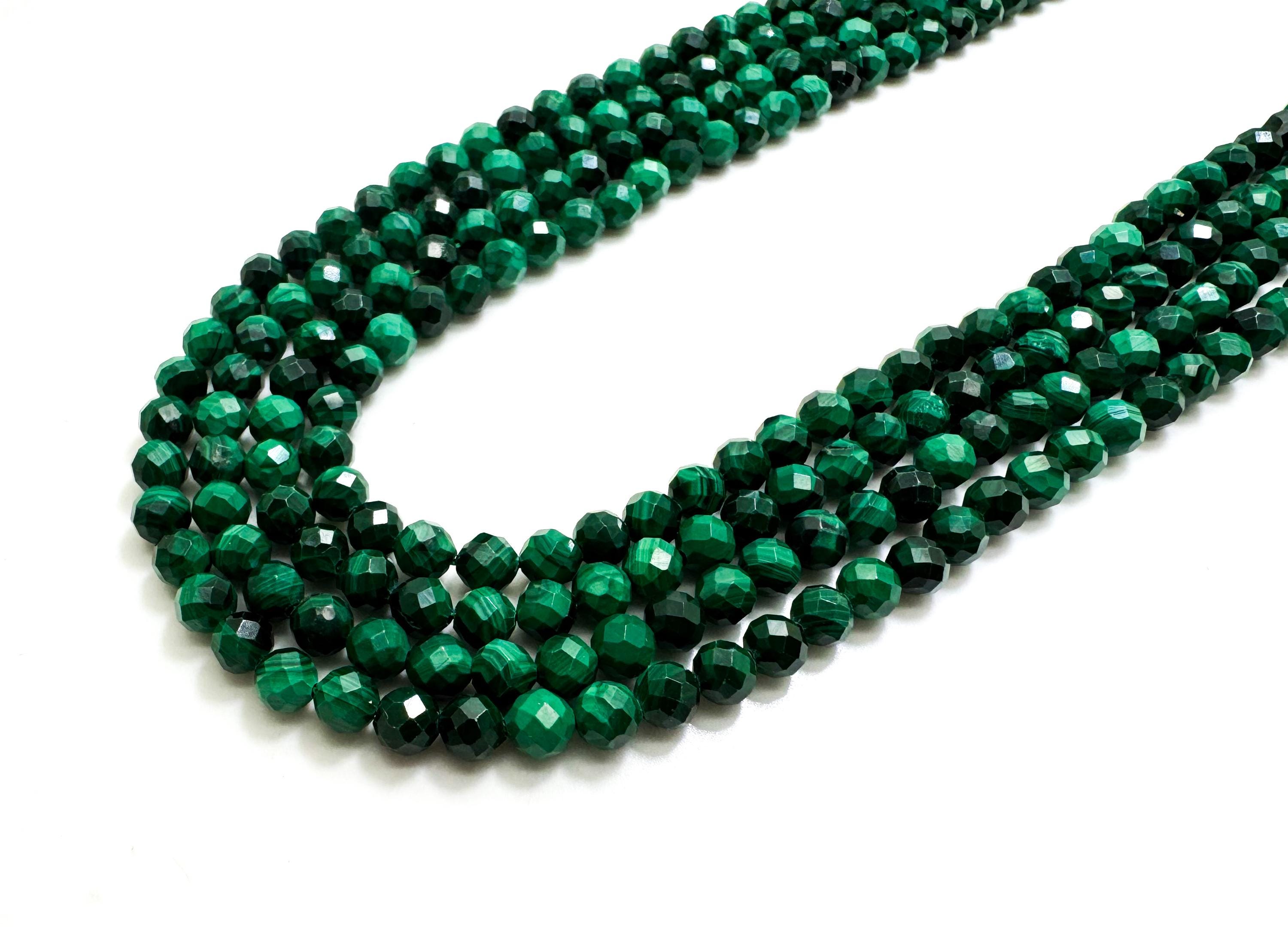 Natural Aaa Green Malachite Faceted Round 4mm Gemstone Beads - Rnf09 Natural Aaa Green Malachite Faceted Round 4mm Gemstone Beads - Rnf09