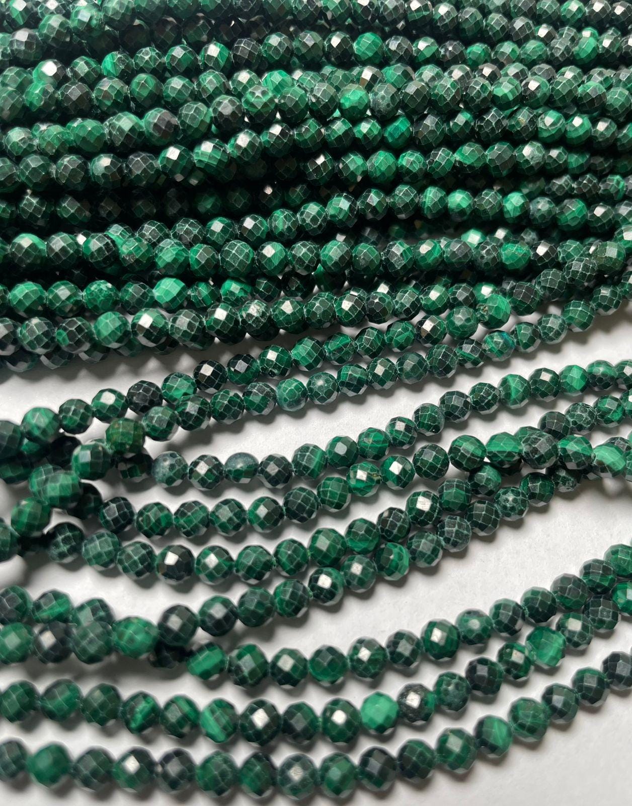 Natural Malachite Faceted Round Shape Gemstone Beads Size-4 Mm, 15 Inch Strand For Making Jewelry Natural Malachite Faceted Round Shape Gemstone Beads Size-4 Mm, 15 Inch Strand For Making Jewelry