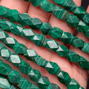 Top Quality Very Long 22 Inch Each Strand  MALACHITE Faceted  5\8 mm Approx Beads,Natural Malachite Beads