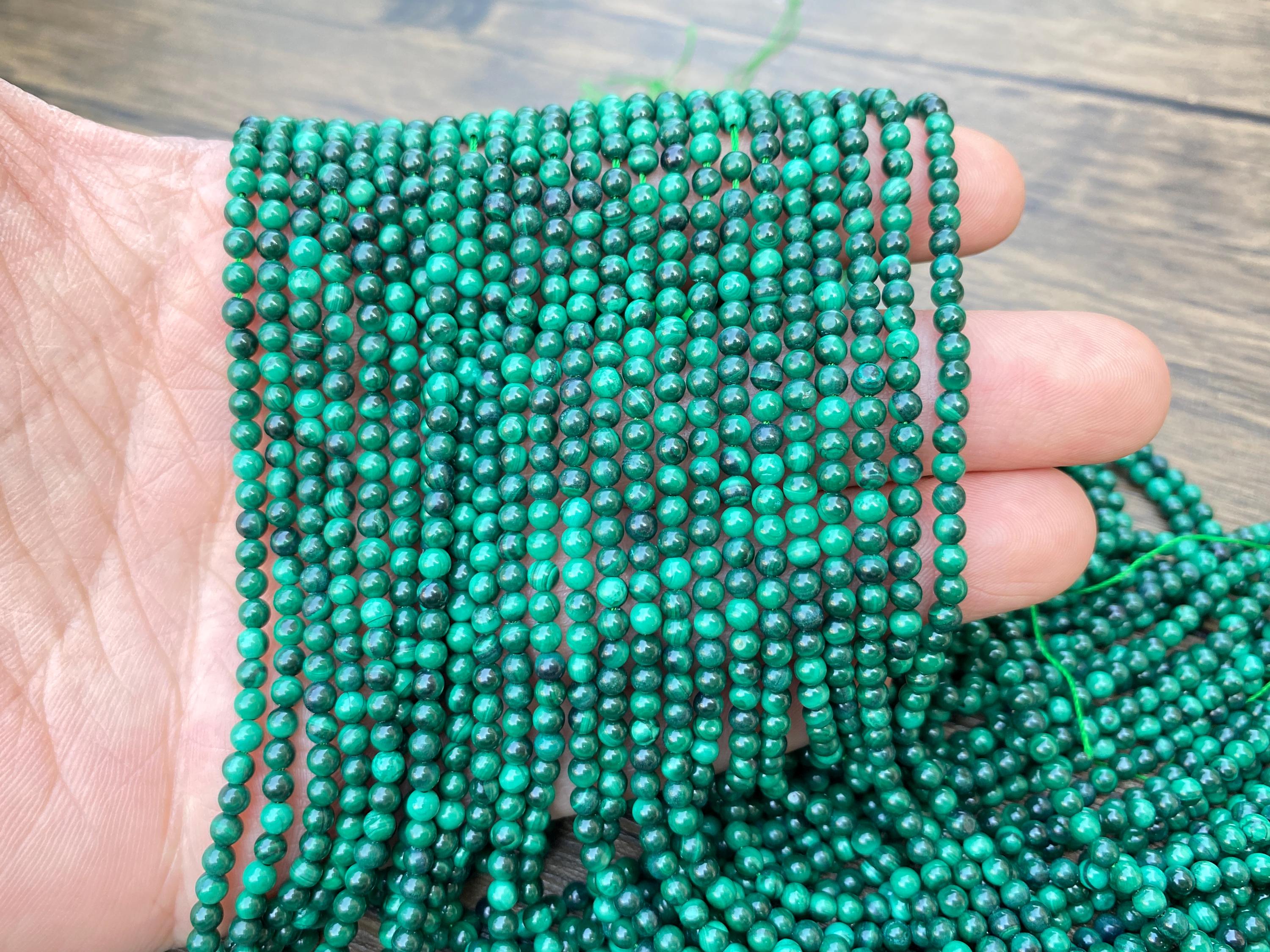2mm/3mm/4mm Natural Gemstone Round Beads,malachite Round Beads,gemstone Beads Necklace,crystal Beads,smooth Round Beads,for Jewelry Making.