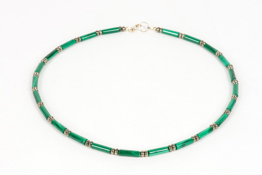 Malachite Necklace For Men, Protection Necklace, Unisex Genuine Malachite Gemstone, Handmade Gemstone Jewelry