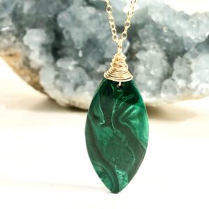 Large Malachite 14k Yellow Goldfill Wire-wrapped Necklace - Heart Chakra Crystal - Genuine Malachite - Reiki Jewelry - Healing Stones Large Malachite 14k Yellow Goldfill Wire-wrapped Necklace - Heart Chakra Crystal - Genuine Malachite - Reiki Jewelry - Healing Stones