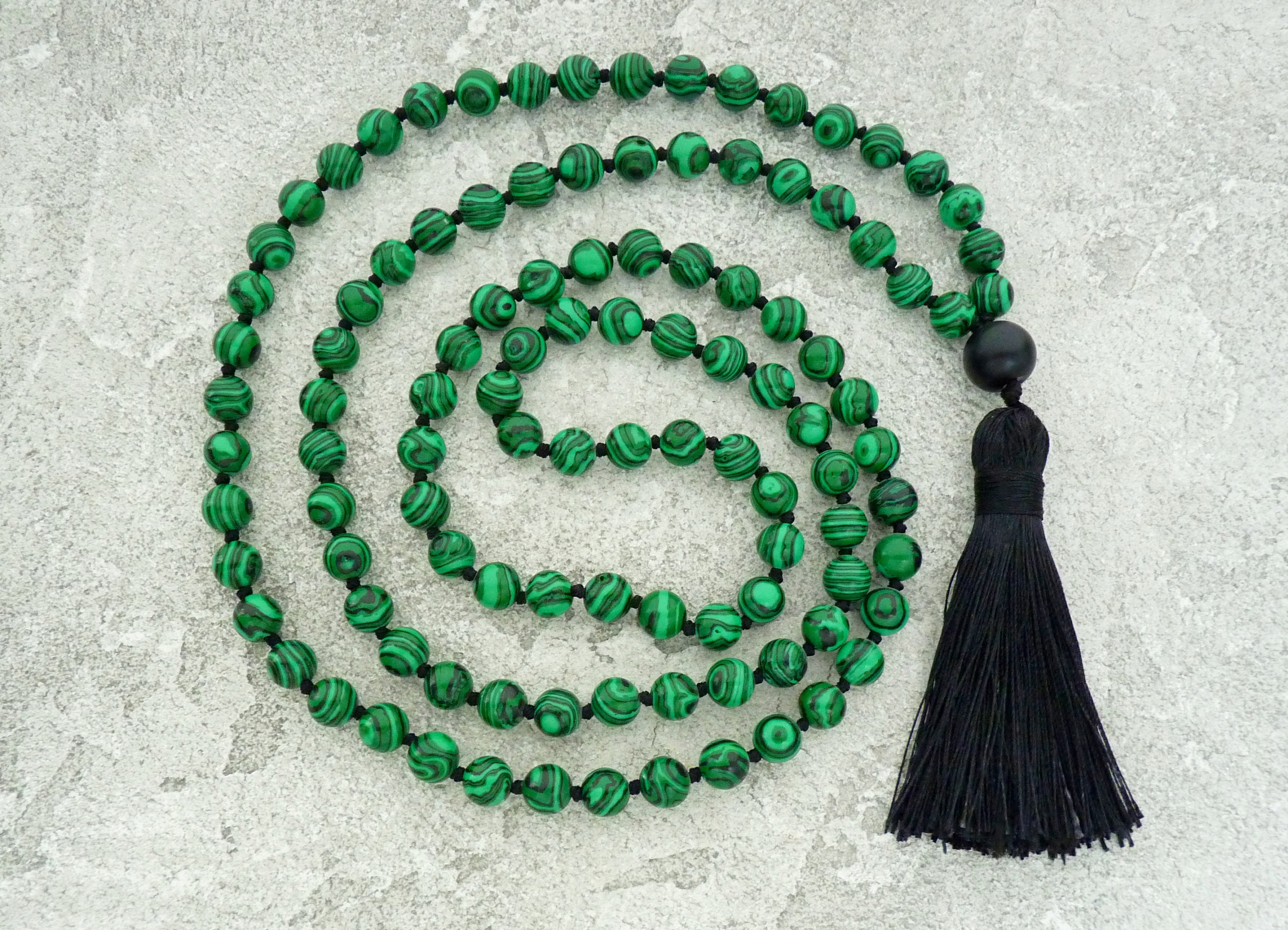Malachite Mala Necklace, Green Tassel Necklace, Green Long Necklace, 8mm Hand Knotted Necklace, Yoga Jewelry, Malachite Beaded Necklace Malachite Mala Necklace, Green Tassel Necklace, Green Long Necklace, 8mm Hand Knotted Necklace, Yoga Jewelry, Malachite Beaded Necklace