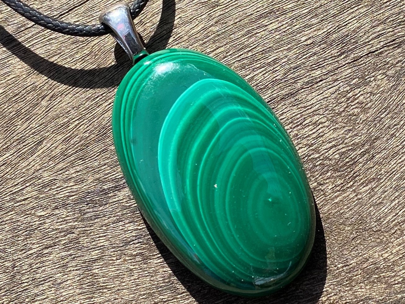 Natural Malachite Healing Stone Necklace!