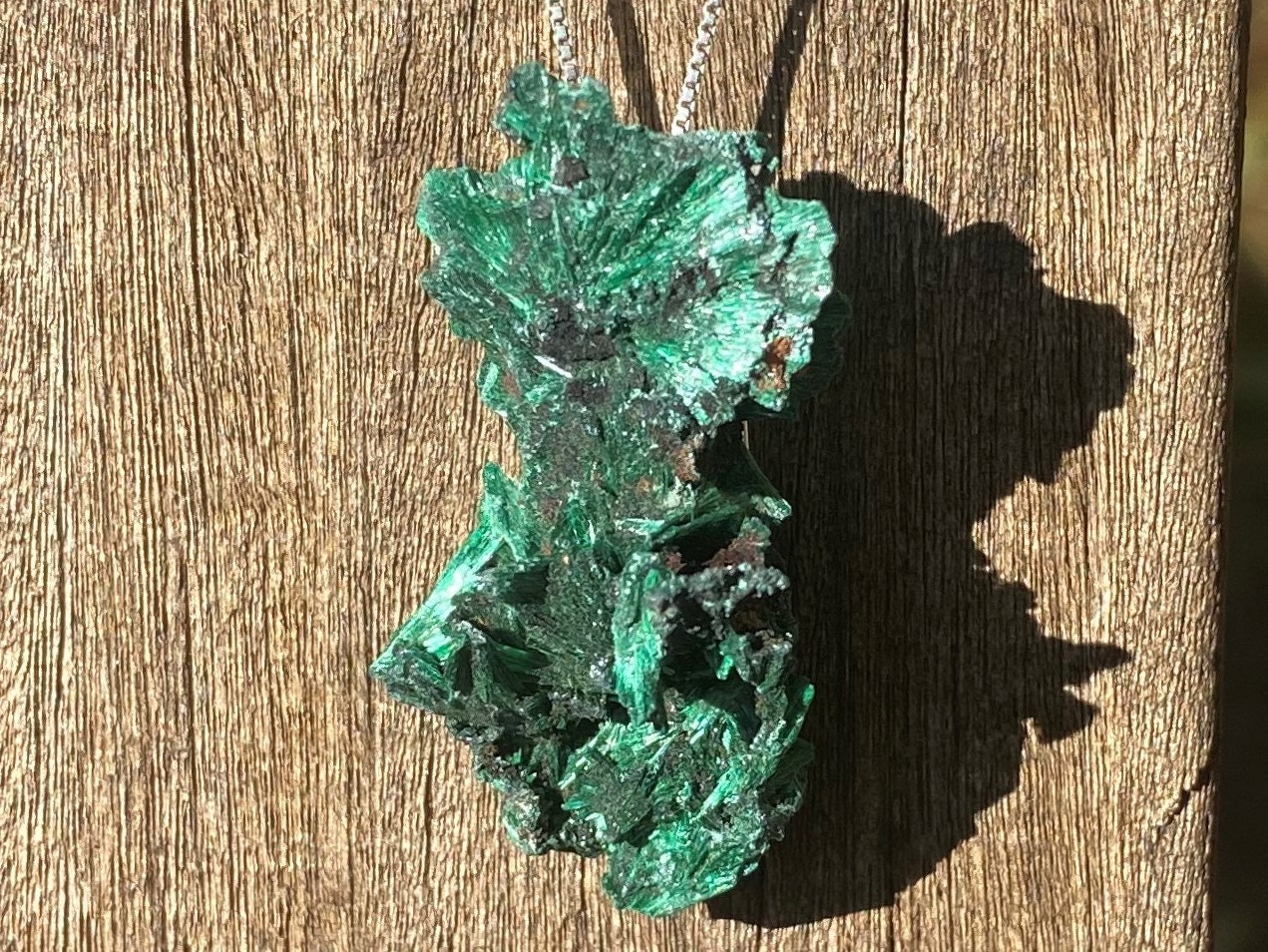 Natural Malachite Healing Stone Necklace!