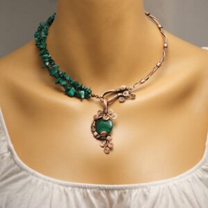 Statement Malachite Copper Necklace