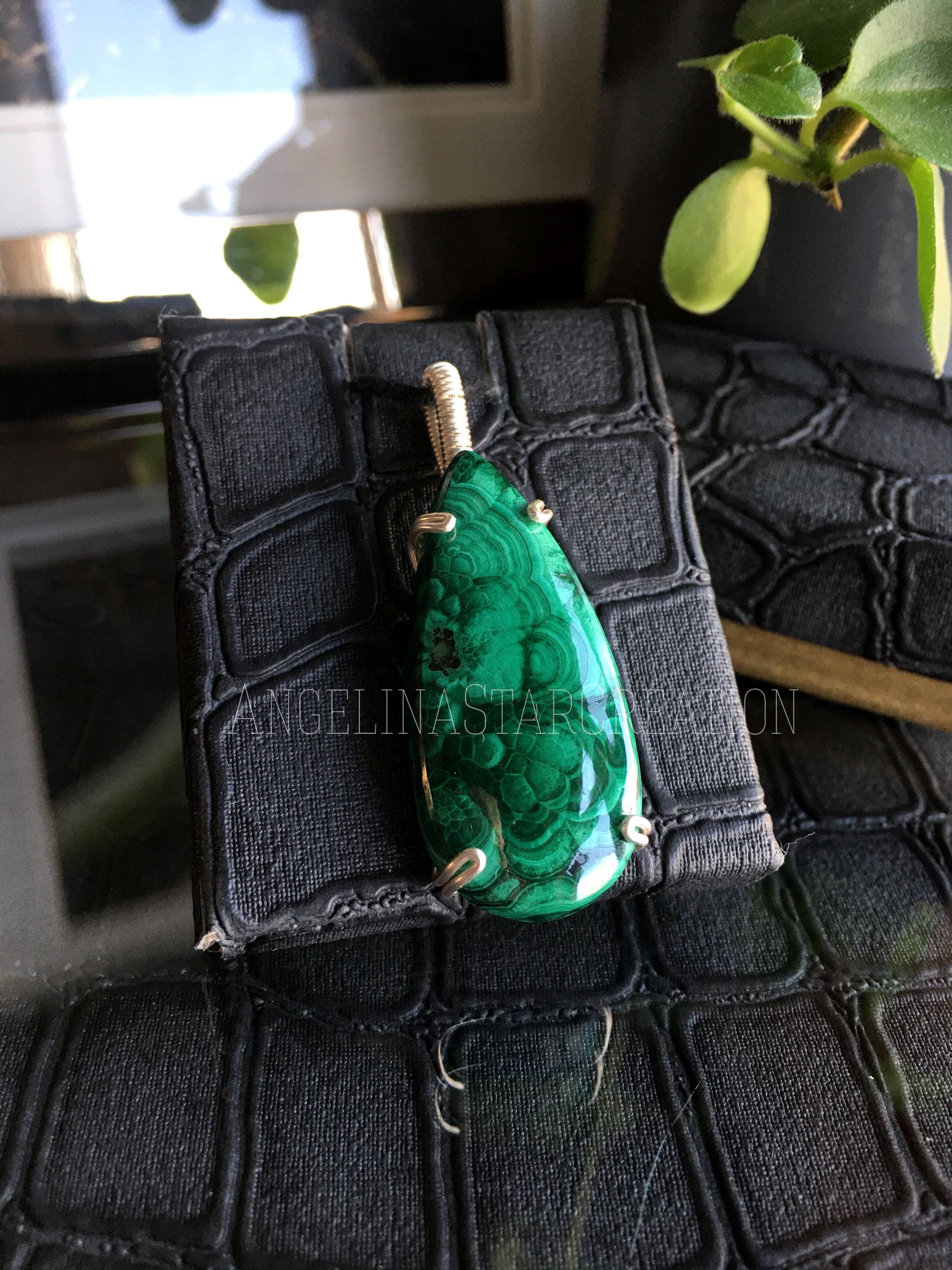 Teardrop Malachite Necklace: Handmade Jewelry Gifts