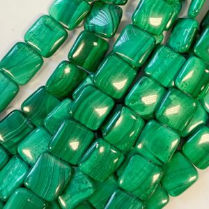 100% Natural Green Malachite Smooth Square Beads 16x16x5mm Gemstone From Congo 15.5" Strand 100% Natural Green Malachite Smooth Square Beads 16x16x5mm Gemstone From Congo 15.5" Strand