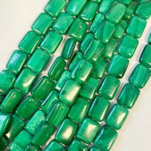 100% Natural Green Malachite Smooth Rectangle Beads 16x12x5mm Gemstone From Congo 15.5" Strand 100% Natural Green Malachite Smooth Rectangle Beads 16x12x5mm Gemstone From Congo 15.5" Strand