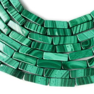 10pcs 4x13mm Aa Genuine Malachite Rectangle Tube, Natural Malachite Cylinder Tube Beads, High Quality Beads Supply